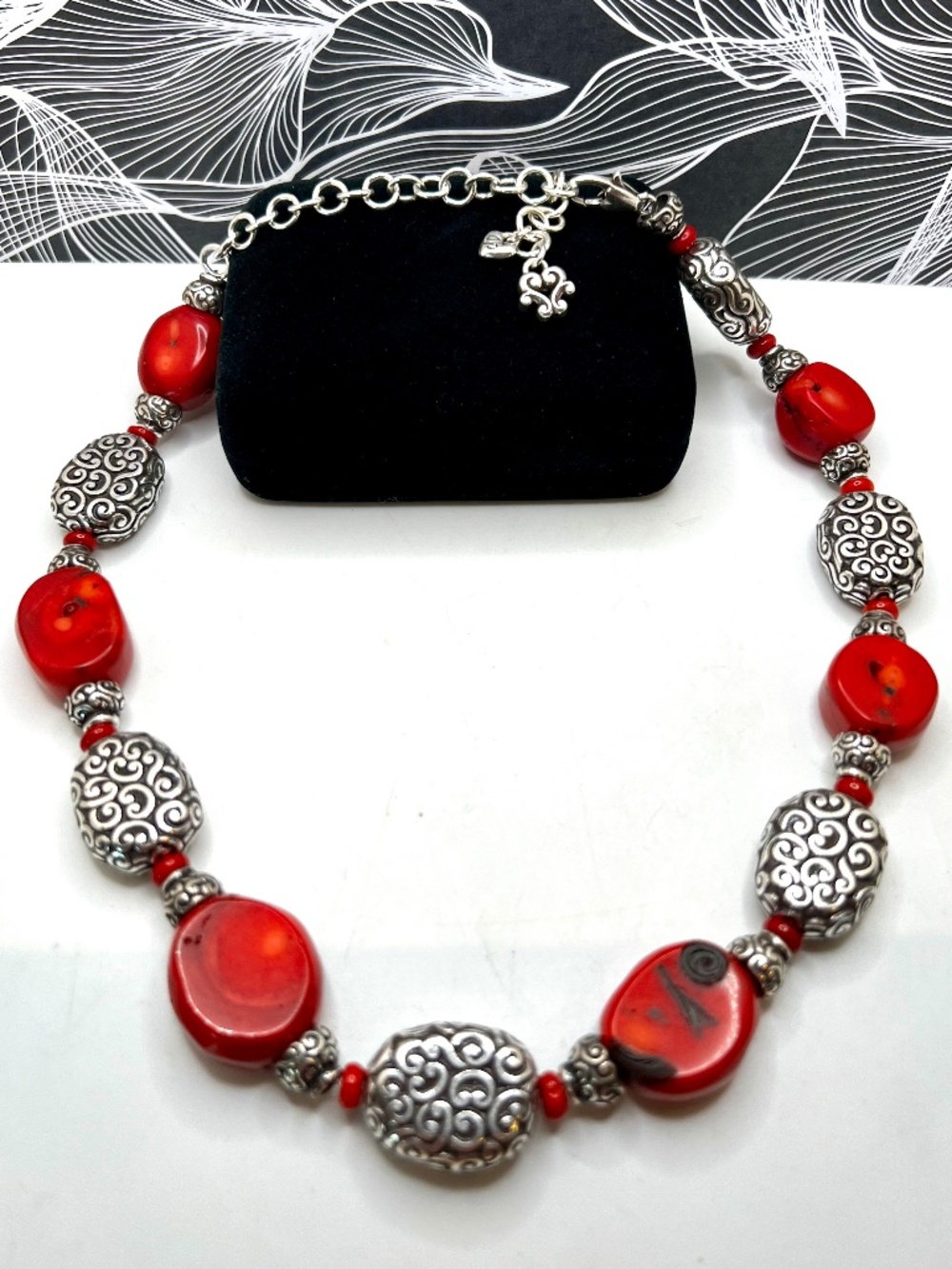 Brighton Full Moon Rising Red Coral Necklace